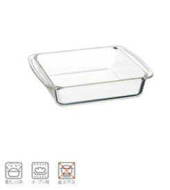 iwaki（イワキ）ケーキ焼皿 角型 BC221 (18×18cm)満水1.1L　製菓用品 ケーキ型 耐熱ガラス 電子レンジ・オーブンOK 小 焼き型 (9-2309-0902)