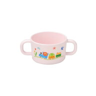 メラミン子供用食器 ぽっぽらんど・ピンク 両手マグ(82(持ち手込み127)×51mm・180cc) スリーライン[CD-9…