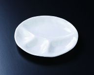 メラミン 27.5丸メラミン白 4点プレート (275×255×H32mm) 福井クラフト[ML1-63-4]　 飲食店・ビュッフ…