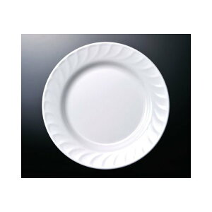 メラミン ピュアホワイト 23cmレリーフ丸皿 (230×23mm) マンネン/萬年[PH-8002] 業務用 プラスチック製 メラミン製 樹脂製 無地食器・白 丸平皿 ミート皿 主菜皿 プレート