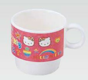子供用食器 メラミン製・プラスチック製 保育園・幼稚園 HelloKitty メラミン「レインボーキティ」シリーズ マグカップ MN-20 (1-2443-0401)