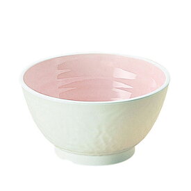 メラミン製 飯椀 大 身 桃色(φ132×H72mm・500ml) 技の匠　信濃化学/shinca[2507-M-TKP] 温冷配膳車 食洗機 消毒保管庫 使用可 プラスチック 樹脂 食器 老人ホーム 福祉施設