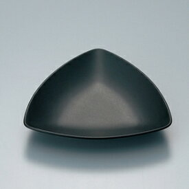 強化磁器 コンフォート トリオプレート（M) ブラック (159×156×H25mm) [EL-512-BK] スリーライン一般陶磁器より割れにくい! 老人ホームなどの業務用に最適 三角プレート 三角皿 平皿 変形皿 無地 黒