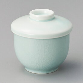 強化セラミック 青白磁蒸し碗（小） (7.5×8.2cm) UTSUWA[248-1-757] 蒸し碗 茶碗蒸し ちゃわんむし 蓋・身セット 和柄 和食器 日本製 KYOEI陶器市 代引不可