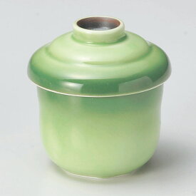 強化セラミック 緑釉むし碗 (7.2×8.5cm) UTSUWA[248-14-717] 蒸し碗 茶碗蒸し ちゃわんむし 蓋・身セット 和柄 和食器 日本製 KYOEI陶器市 代引不可