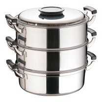 楽天市場】桃印 18-0 丸型蒸器 3段 29cmの通販 