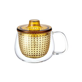 UNIMUG ユニマグ 22915 イエロー 茶葉を抽出してそのまま飲める かわいい耐熱ガラスのマグカップ (9-0918-1903)