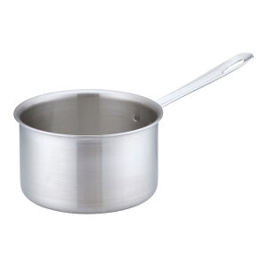 トリノ シチューパン 18cm ステンレス アルミクラッド三層鋼 業務用 プロ仕様 電磁調理器対応 なべ 調理用 IH対応 深鍋 新開発三層鋼 煮込み 片手鍋 高耐久性 軽量 丈夫で持ち易い (1-0016-0102)