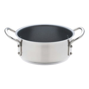 ムラノ インダクション テフロンセレクト 外輪鍋(蓋無)18cm MURANO 18-8ステンレス 業務用 プロ仕様 電磁調理器対応 テフロン加工 なべ 調理用 IH対応 ソテーパン ソトワ 両手鍋 (1-0007-0302)