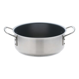 ムラノ インダクション テフロンセレクト 外輪鍋(蓋無)28cm MURANO 18-8ステンレス 業務用 プロ仕様 電磁調理器対応 テフロン加工 なべ 調理用 IH対応 ソテーパン ソトワ 両手鍋 (1-0007-0305)