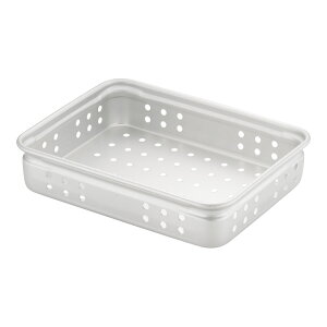 アルミ穴明番重 小 80 業務用 穴あきコンテナ バット 水切り 食品保存 (9-0146-0712)
