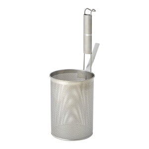 エコクリーン パンチングスパゲティてぼ M UK18-8  ざる 麺水切り 本体内面ゼロクリア加工 抗菌・抗ウイルス効果 水だけできれいに洗浄できる 丈夫で衛生的(9-0406-0102)