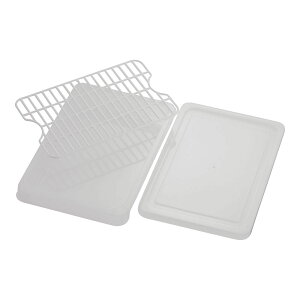 ポリプロピレン 餃子バット(蓋・アミ付)   プラスチック製 保存容器 網付き 食器洗浄機対応 レンジOK スタッキング可能(9-0145-1101)