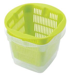 プチコランダー グリーン PC-775  プラスチック製 キッチン用品 ボール 水切り こばれにくい 目盛り付き (9-0262-1401)