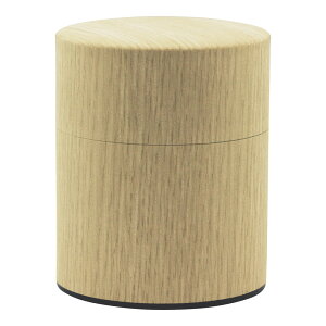 木のNuku森缶 平型 オーク 150g  天然木 ブリキ 茶缶 茶筒 かわいい (9-0871-0602)