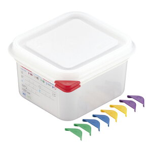アラベン 密封カバー付食品保存コンテナー 1/6 100mm 3024  プラスチック製 密閉容器 タッパー カラーグリップ付き 色分け保存可能 食器洗浄機対応(9-0128-0108)