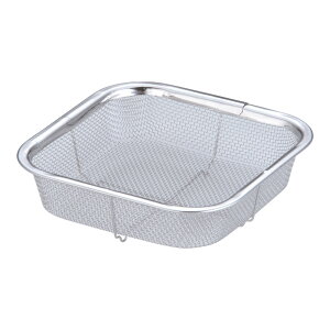 18-8ミニ角ざる 16cm  ステンレス製 四角ザル 網 水切り キッチン用品(9-0268-1202)