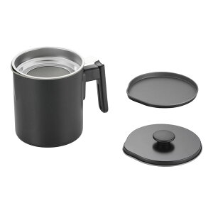 ブラック・フィギュア オイルポット D-047 1.2l  業務用 テフロン加工 油濾し 油保管 オイルフィルター(9-0436-1601)
