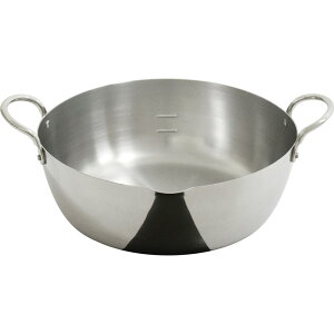ステンレス揚げ鍋 24cm(揚げアミ無) IH対応 100V 200V 揚げ物鍋 天ぷら鍋 深鍋 (9-0431-1003)