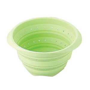 シリコンおりたたみ水切りボウル グリーン ザル レンジ対応 黄 (9-0282-0401)
