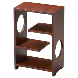 飾り棚 古代色(丸穴付) 15.2×9×H22.8cm/演出用品 和菓子 お茶セット 前菜 珍味 おつまみ お酒 盛り合わせ 配膳用木棚 木製 天然木 和食 料亭 YOUBI (20-183-03)