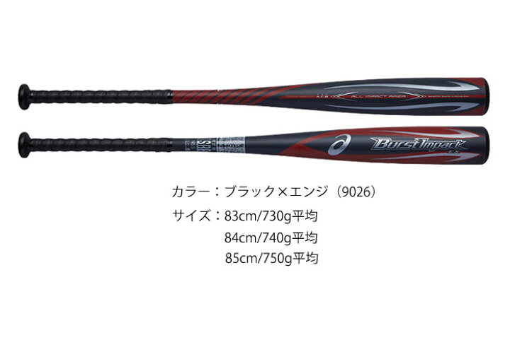 楽天市場】asics アシックス 軟式金属バット バーストインパクト EX  