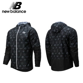 【売切セール】 NB NEW BALANCE ニューバランス (AMJ01175) メンズ レディース NBRC GFプリントジャケット 軽量 防風 耐水 ブラックプリント