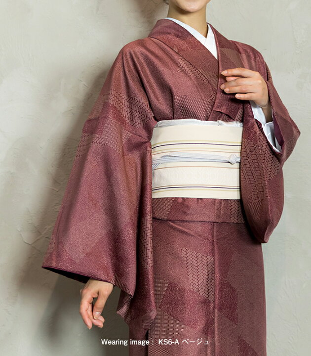 楽天市場】(名古屋帯 KS6)日本製 八寸名古屋帯 京紫織 ベージュ/白/紫  