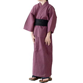 浴衣 子供 セット 男の子 【 浴衣セット 豪華3点セット 綿麻浴衣 bi 楊柳G 】 キッズ ジュニア 可愛い ボーイズ 兵児帯 下駄 9色展開 小学生 中学生 110 120 130 140 150 (rg)