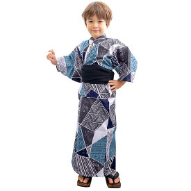 浴衣 子供 セット 男の子 【 浴衣セット 豪華3点 変わり織 】 キッズ ジュニア 可愛い ボーイズ 兵児帯 下駄 8柄展開 小学生 中学生 110 120 130 140 150 (rg)