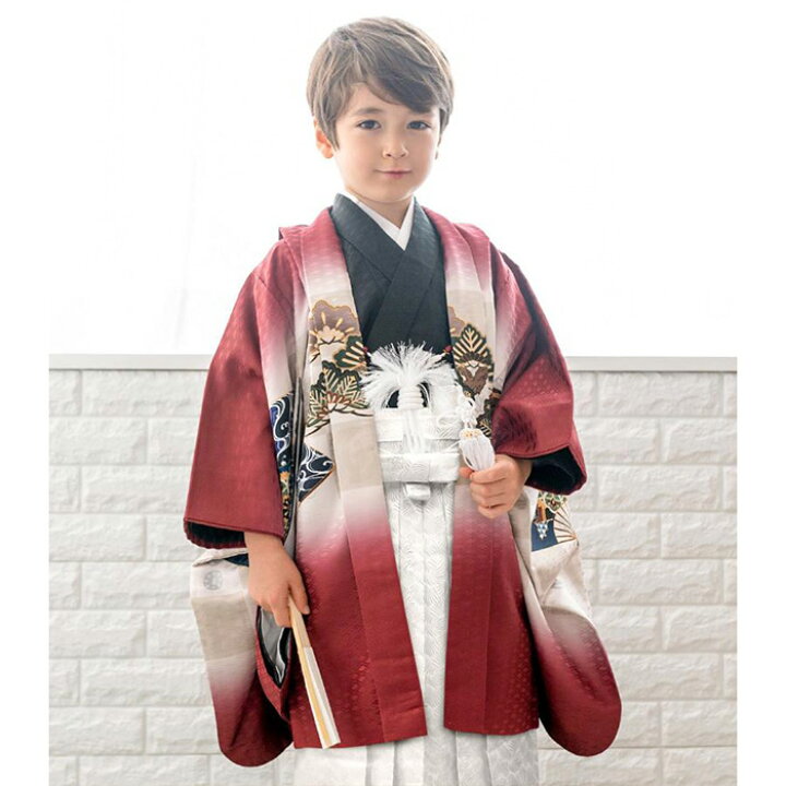 人気！！ 兜柄 七五三 5歳 7歳 男の子 セット 一式 兜 黒系 かっこいい