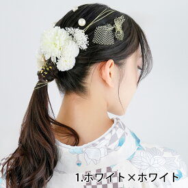 髪飾り 成人式 卒業式 振袖 袴 和装 花 金箔風フレーク 水引 レディース 和装 17点セット ヘアアクセサリー(rg)