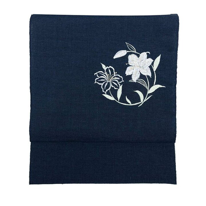 楽天市場】( 日本製 名古屋帯 麻 刺繍入り) お仕立て上がり洗える 