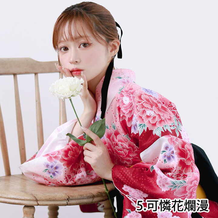 KYOETSU キョウエツ 袴セット 二尺袖着物 花和柄 無地袴 3点セット 
