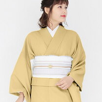 楽天市場】洗える着物 色無地 単衣（カラーイエロー）（和服 