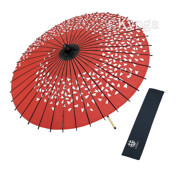 楽天市場】【和傘専門店 恭雅】紙傘 1尺4寸 桜渦 継柄 継棒 直径約76cm 