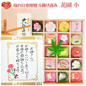 母の日 専用「 熨斗 」掛け済み【花園(小) 20個入り】 高齢者向き 母の日 ギフト お干菓子 誕生日 プレゼント 和菓子 京都 高級 お取り寄せ 詰め合わせ 人気 高齢者 2023 お菓子 高級 スイーツ デザート ひと口 甘い トレンド お取り寄せ おしゃれ 可愛い かわいい