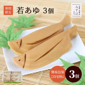 若あゆ3個入若鮎【簡易箱・のし不可】 スイーツ プレゼント 高級 お取り寄せ 京都 和菓子 保存料不使用