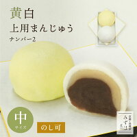 黄白上用まんじゅう2個組（サイズ：ナンバー2）【のし紙可】 上用饅頭 薯蕷万頭 葬式饅頭 葬式まんじゅう 弔事用引き菓子 お供え お饅頭