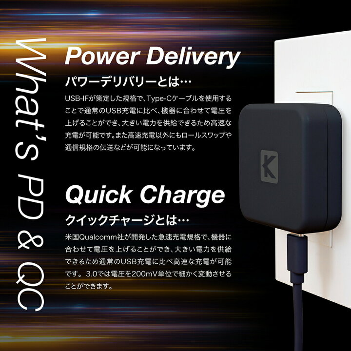 294円 日本製 USB Type-C to ケーブル 急速充電 クイックチャージ4.0 高速充電 PD 60W 1メートル