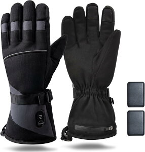 電熱グローブ バッテリー付き ヒーター手袋 3段階温度調整 タッチパネル対応 防寒 防風 アウトドア 通勤 通学 男女兼用