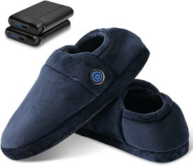 【5秒速暖】電気フットウォーマー 加熱スリッパ 8000mAhバッテリー2個付属 3段階温度調節 45〜65℃ 男女兼用 室内用 洗濯可能 防寒対策