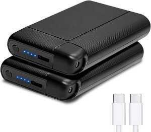 �d�M���i��p�o�b�e���[ 8000mAh�bPSE�F�؎擾�� 5V/2.1A DC�o�� Type-C���� LED�c�ʕ\�� �d�M�O���[�u�E�d�M�\�b�N�X�E�d�M�x�X�g�Ή� 2�Z�b�g