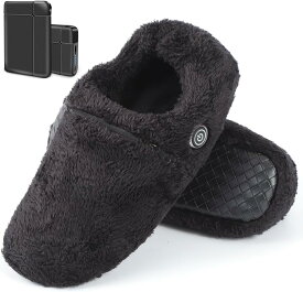 【国内メーカー企画&3秒で感熱！革新モデル】電気スリッパ 足温器 コードレス 日本製カーボン発熱繊維使用 両面発熱 フットウォーマー 2個バッテリー（8000mAh）付き 3段階温度調整 AI温度制御 あったかスリッパ 洗える 防寒対策 男女兼用