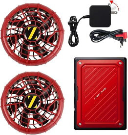 空調作業服 ファンバッテリーセット 43V 20000mAh 大容量 空調服ファン 爆風 4段階風量調整 9cm穴対応 長時間稼働 LED表示 熱中症対策 作業服ファン最新モデル