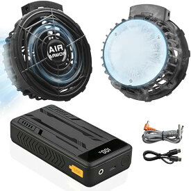【2026最新 半導体冷却】空調作業服 ファンバッテリーセット 41400mAh 大容量 24V高出力 ペルチェ 冷却プレート 超強風 90mm対応 ファン付き作業服 熱中症対策 USB-C急速充電 PSE認証済