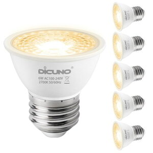 DiCUNOLED�d��E26����LED�X�|�b�g���C�g�d���F6W60W�`�n���Q���d������2700K660lm�L�p60°���P�xCRI90AC100-240V�������Ή�PSE�F�؍ςݖ{�̔�6��