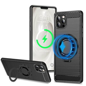 iPhone13ProMaxケースMagsafe対応リング付き隠しスタンドiPhone13promax用カバースタンド内蔵縦横両対応米軍MIL規格耐衝撃落下・すり傷防止薄型超軽量黄変なし車載ホルダー