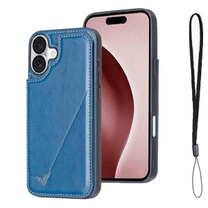�yOULO1�ziPhone 16 PLUS 6.7 inch �p �P�[�X �蒠�^ �J�[�h���[ �X�}�z�P�[�X(�l�C�r�[�u���[)�A�b�v�� �A�C�t�H��16�v���X 6.7�C���` �ϏՌ� �y�� ���� �w�� IC �J�[�h���� �J�o�\ ���z�^ �J�o�[