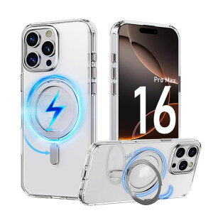 PRODELI�P�[�XForiPhone16ProMax��p�J�o�[360°��]�X�^���hMagSafe�Ή��ČRMIL�K�i�ϏՌ��w��h�~���C�����X�[�d�Ή������h�~�����Y�ی�C�菝�h�~�}�b�g�������O�}�O�l�b�g����